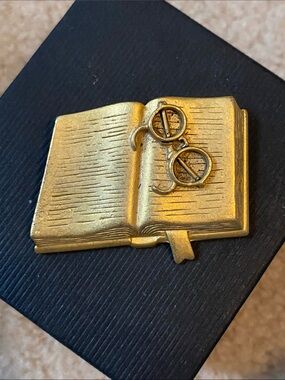 Vintage CAjC Signed Book Brooch